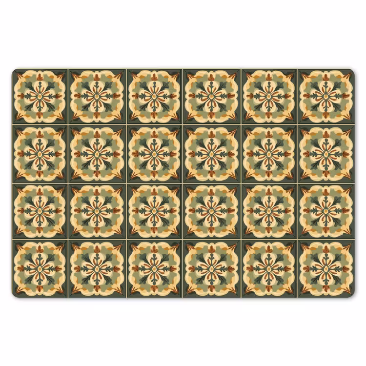 Tischset - 6 Stück - Ornament - Muster - Grün — 6