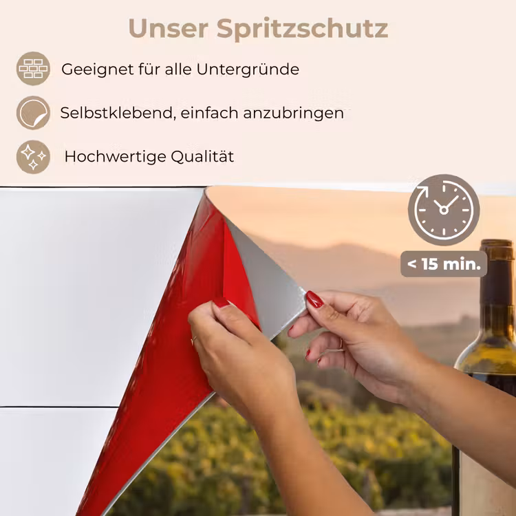 Spritzschutz Küche - Wein - Gläser - Trauben - Weinberg — 5