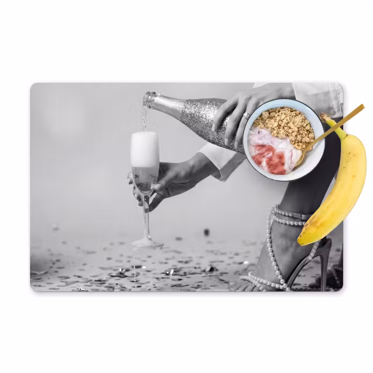 Tischset - 6 Stück - Festlich - Champagner - Discokugel — 1