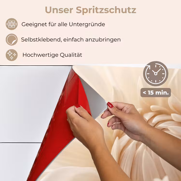 Spritzschutz Küche - Blume - Dahlie - Weiß — 5
