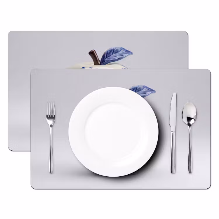 Tischset - 6 Stück - Apfel - Blau - Klassisch — 2