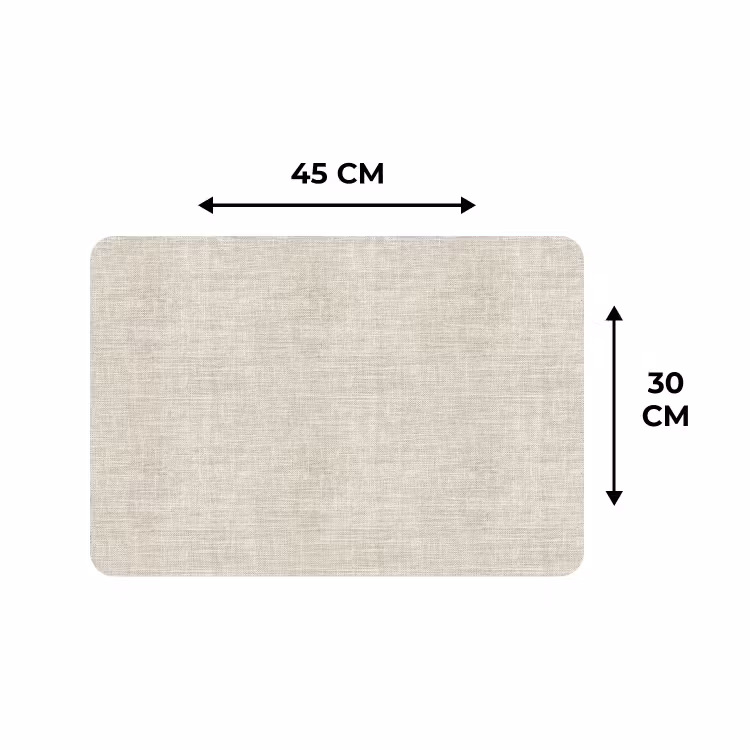 Tischset - 6 Stück - Leinen - Textur - Beige — 3