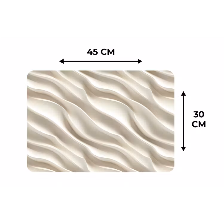 Tischset - 6 Stück - Diagonal - Wellen - Creme — 3