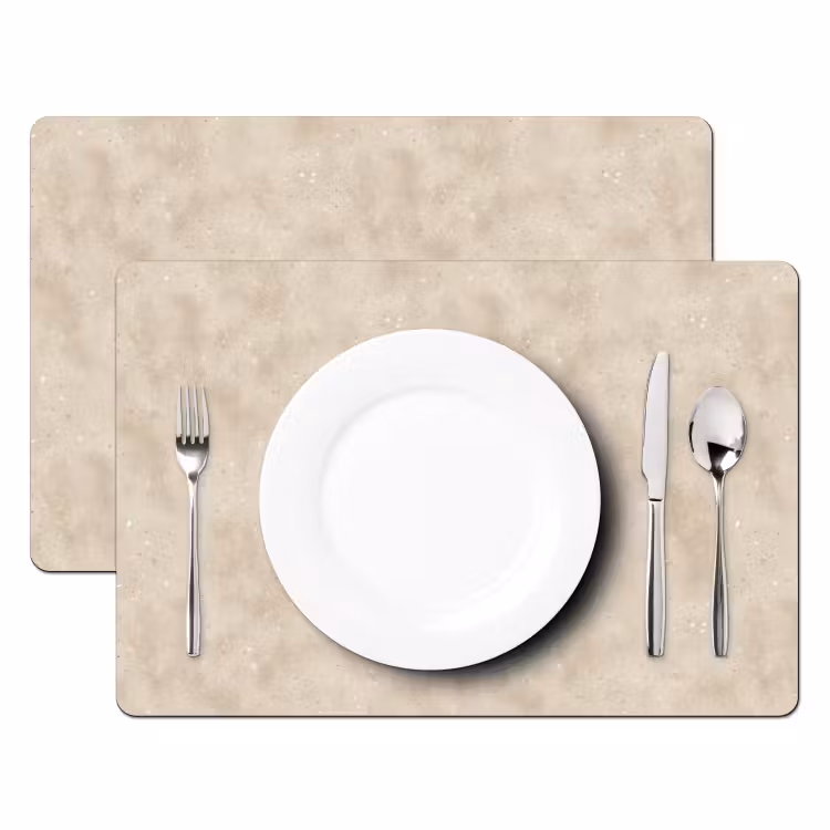 Tischset - 6 Stück - Textur - Sprenkeln - Beige — 2