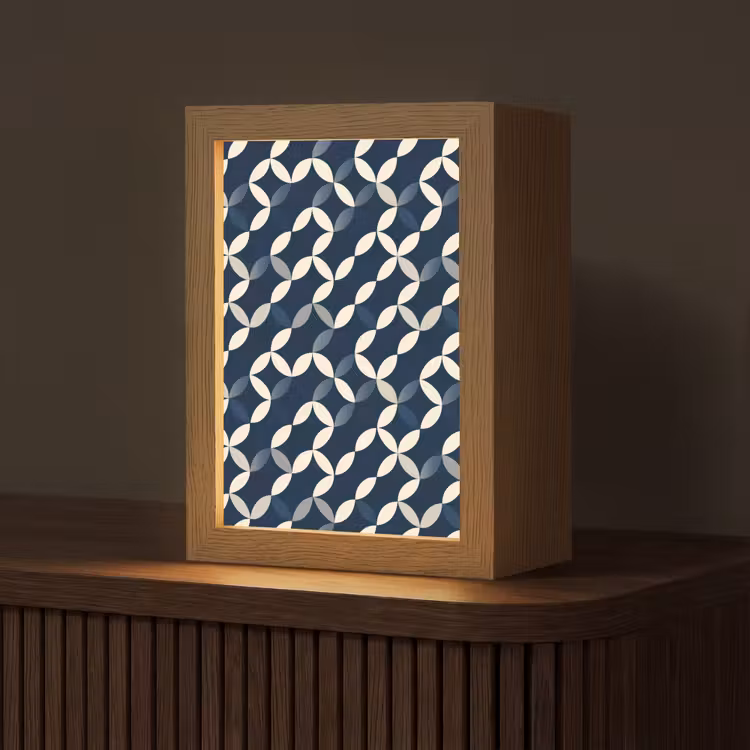 Tischlampe - Abstrakt - Muster - Blau — 1