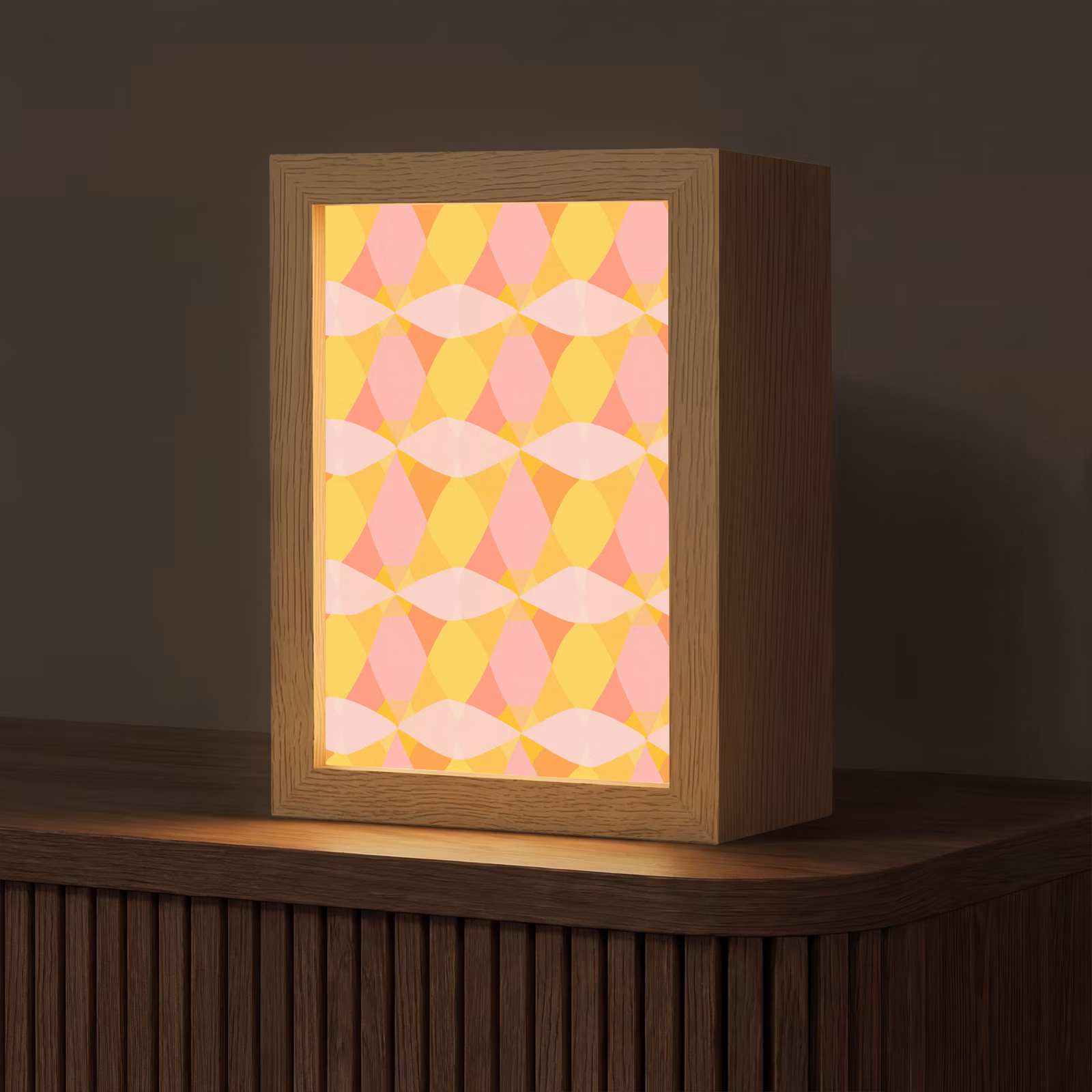 Tischlampe - Bunt - Schachbrettmuster - Blattformen — 1