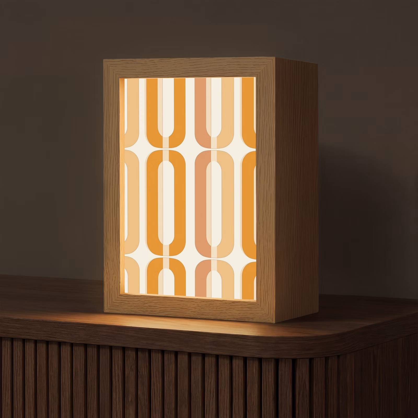 Tischlampe - U-förmig - Retro - Orange — 1