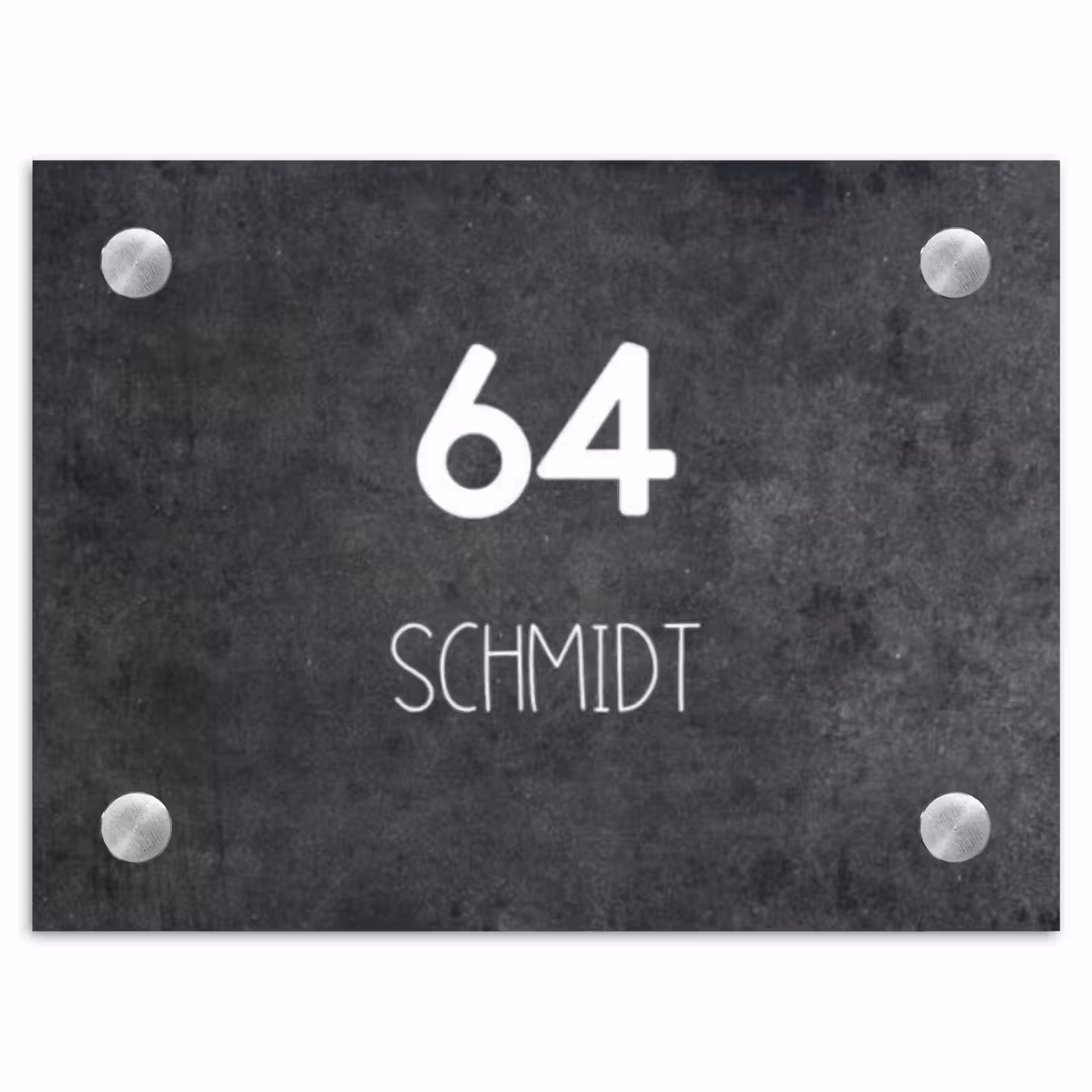 Namensschild Haustür Rechteck - Dunkler Stein - Modern — 1