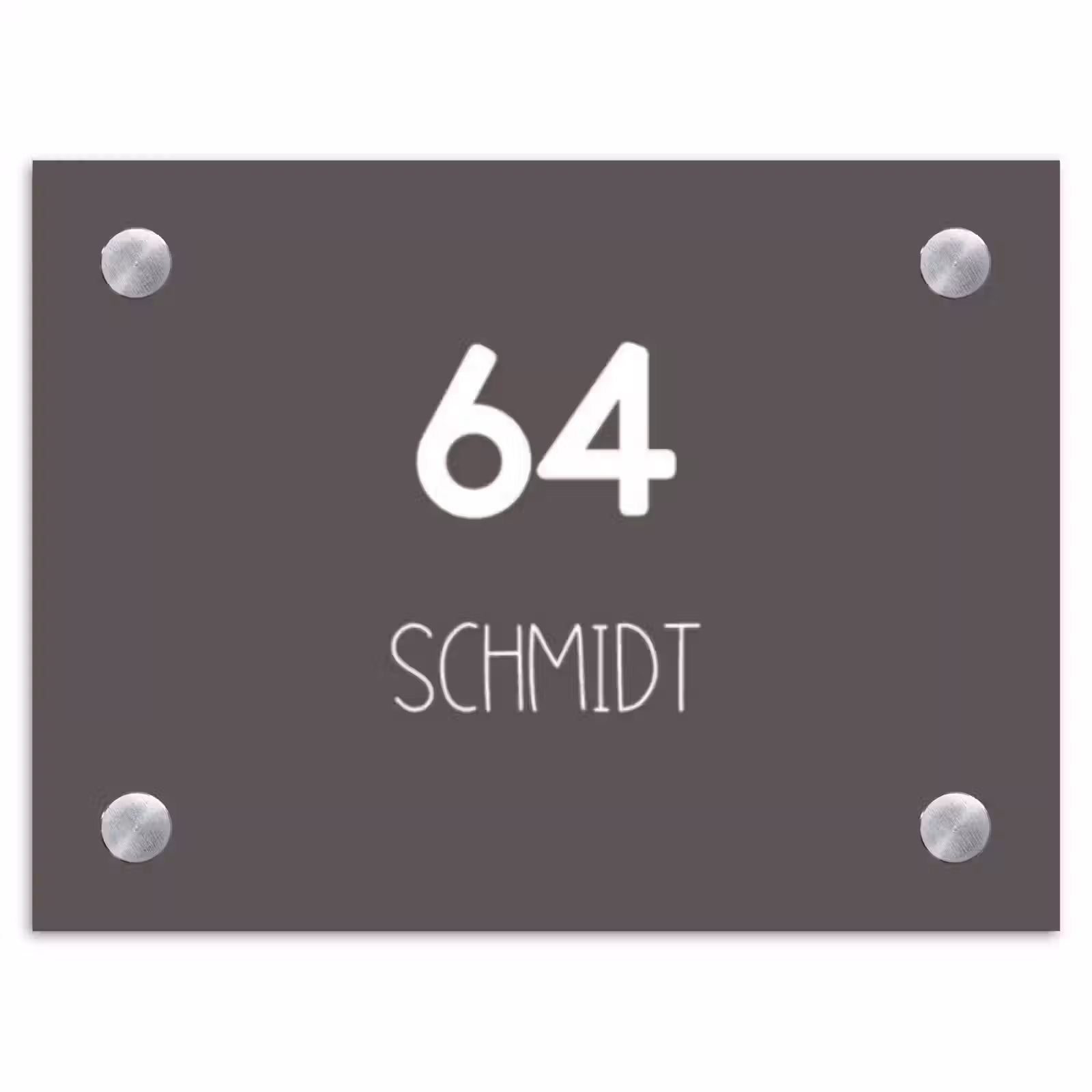 Namensschild Haustür Rechteck - Grau - Modern — 1