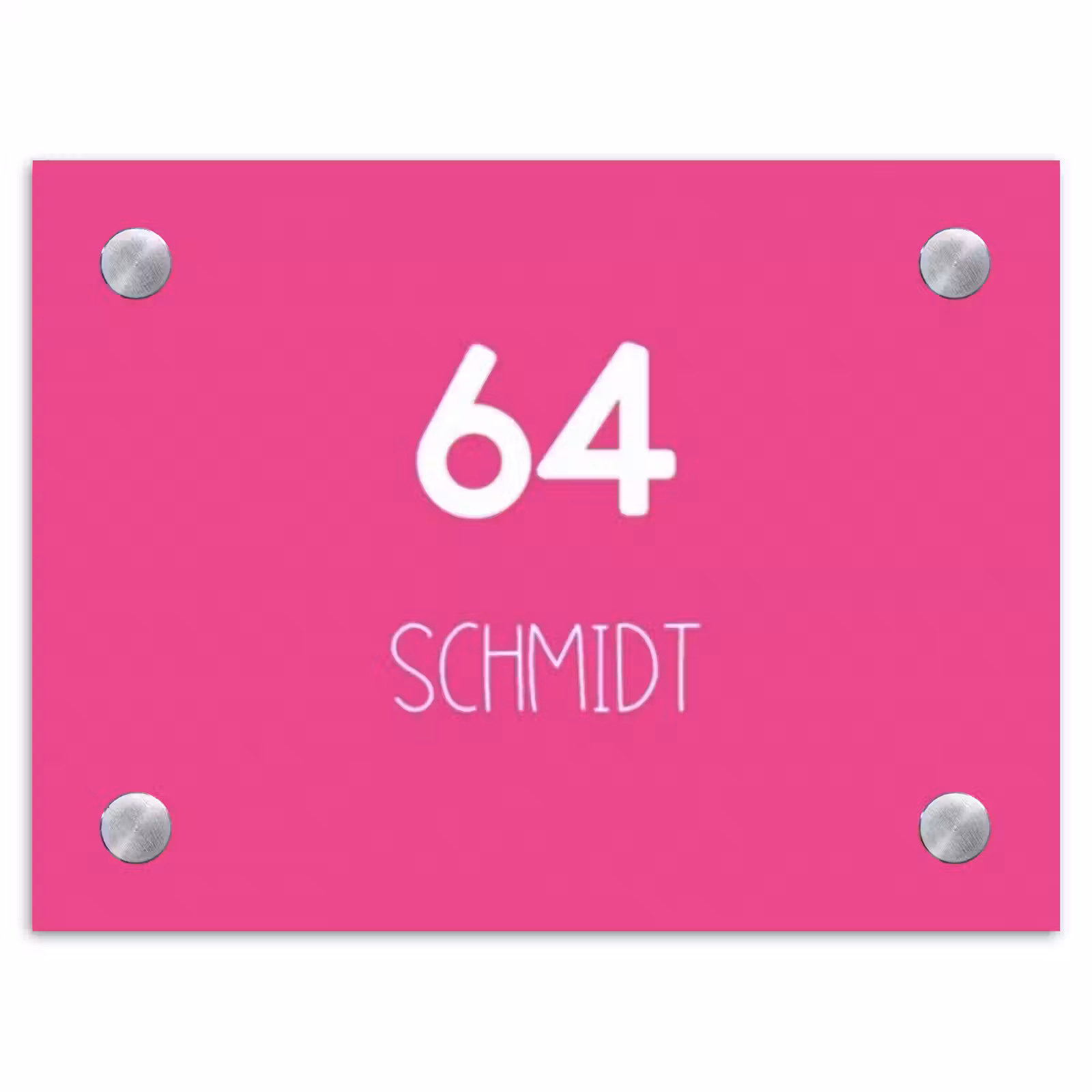 Namensschild Haustür Rechteck - Helles Rosa - Modern — 1