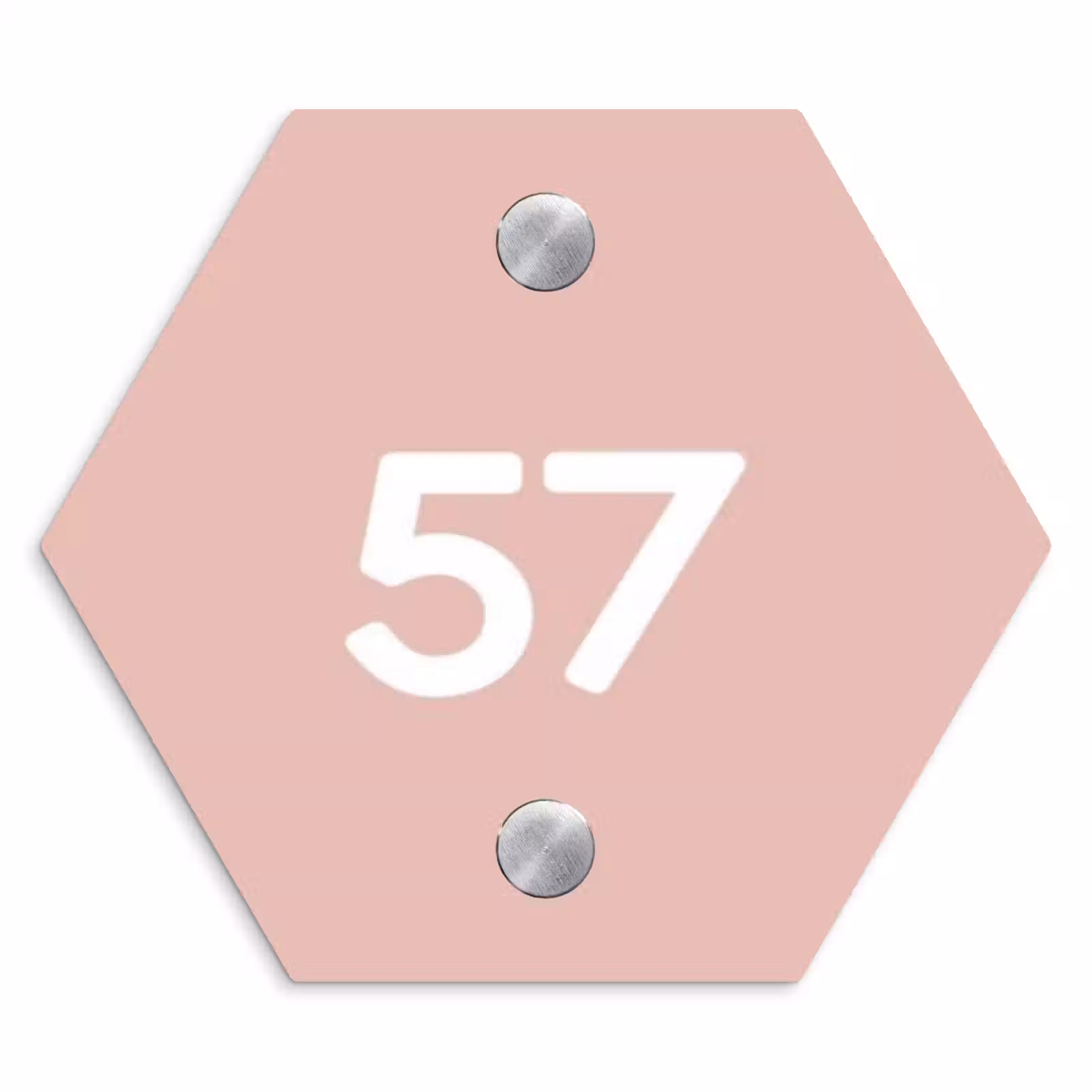 Namensschild Haustür Hexagon - Einfarbig rosa - Traditionell — 1