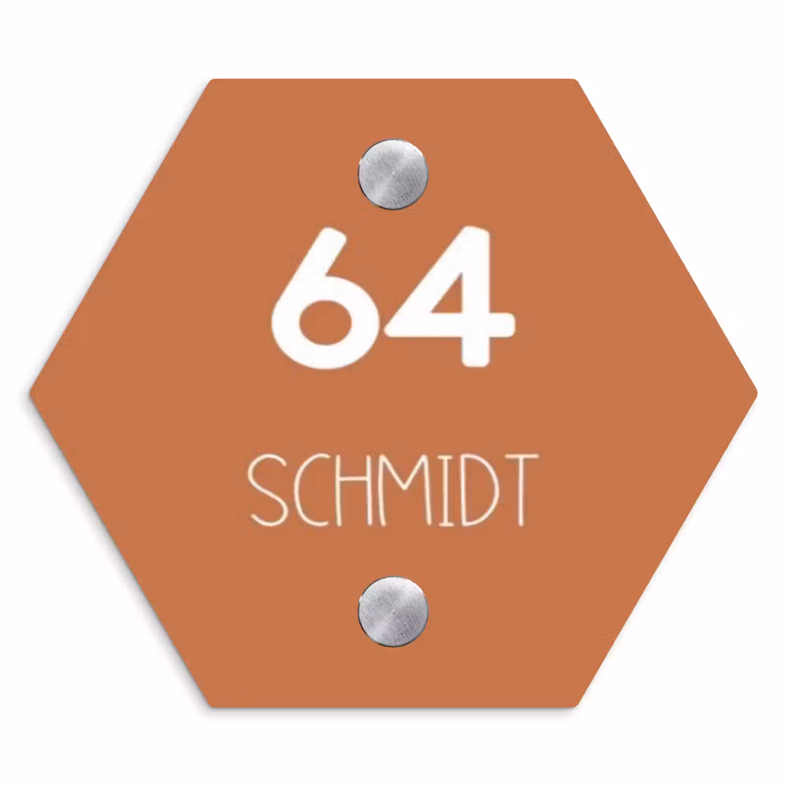 Namensschild Haustür Hexagon - Terrakotta - Modern — 1