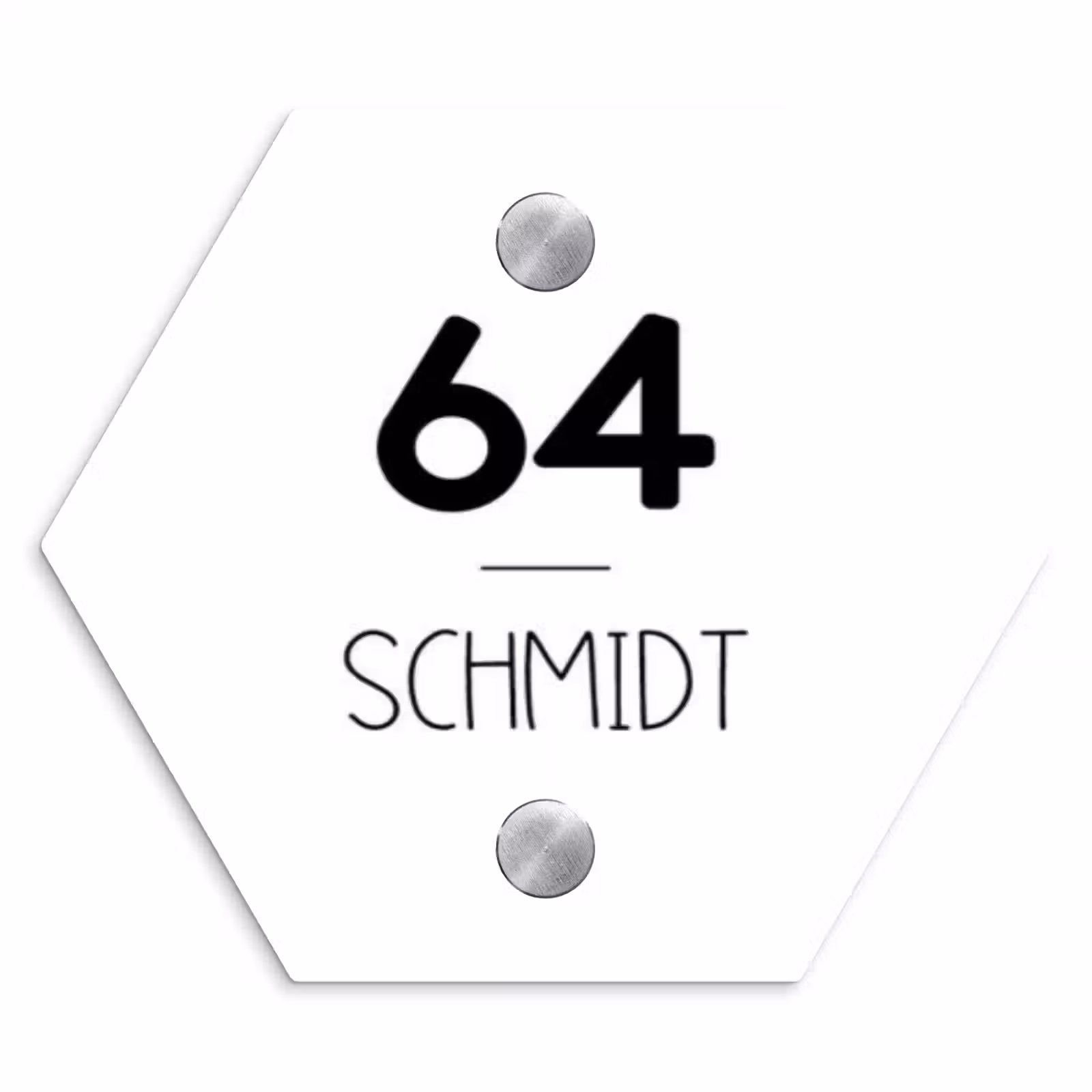 Namensschild Haustür Hexagon - Weiße Oberfläche - Modern — 1