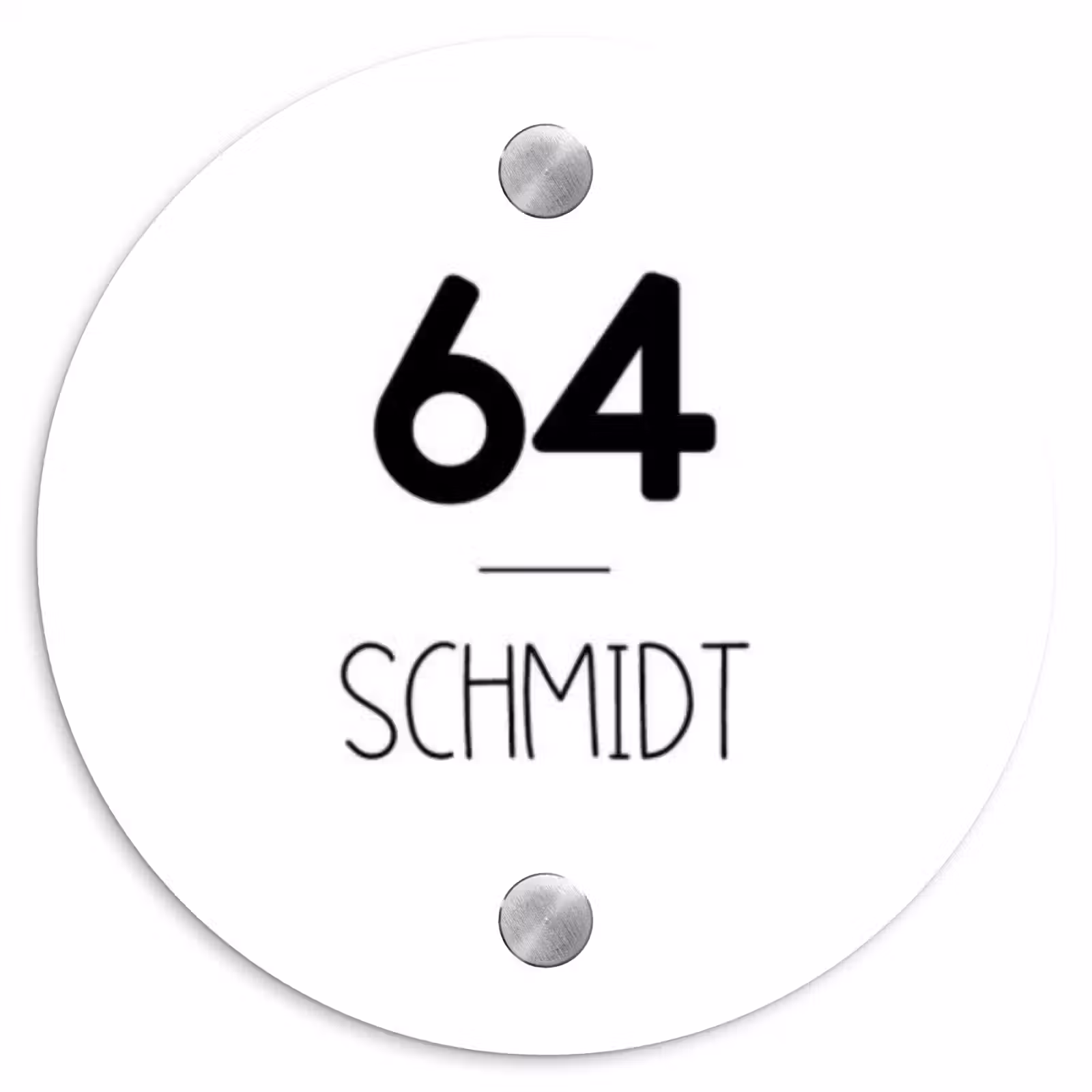 Namensschild Haustür Rund – Weiße Oberfläche - Modern — 1