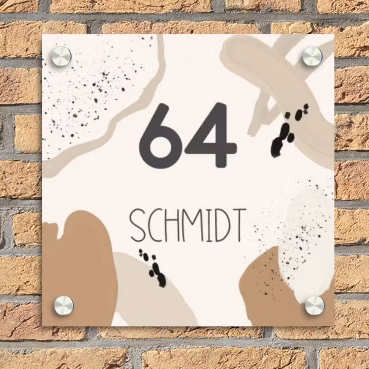 Namensschild Haustür Quadratisch - Abstrakte Formen - Modern — 2