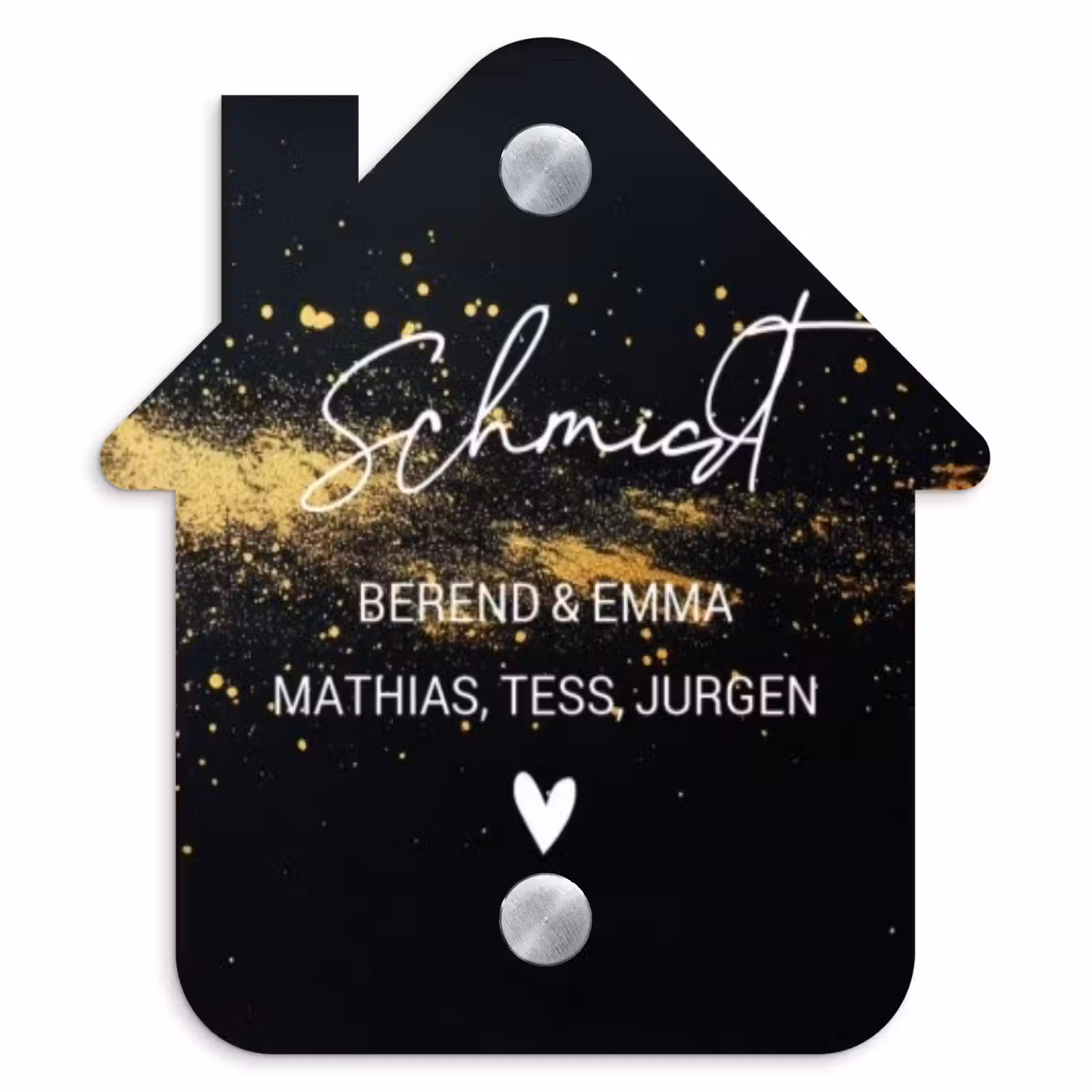 Namensschild Haustür Häuschen - Goldene Farbspritzer - Ornat — 1