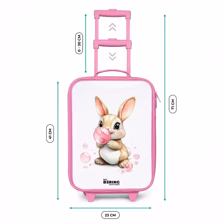 Kinderkoffer Rosa - Brauner Hase mit rosa Blasen — 6