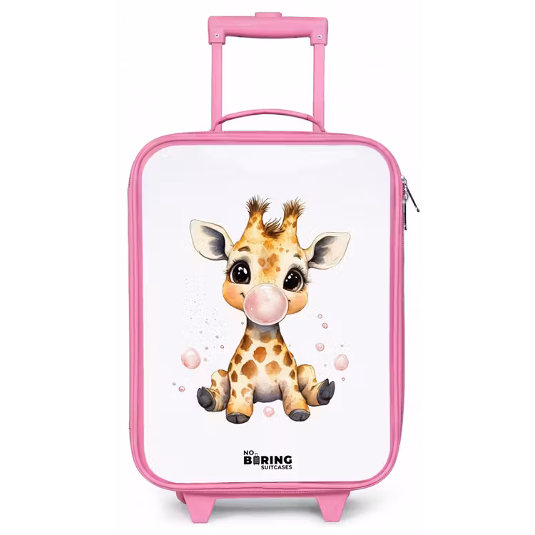 Kinderkoffer Rosa - Giraffe mit rosa Gummitier — 1