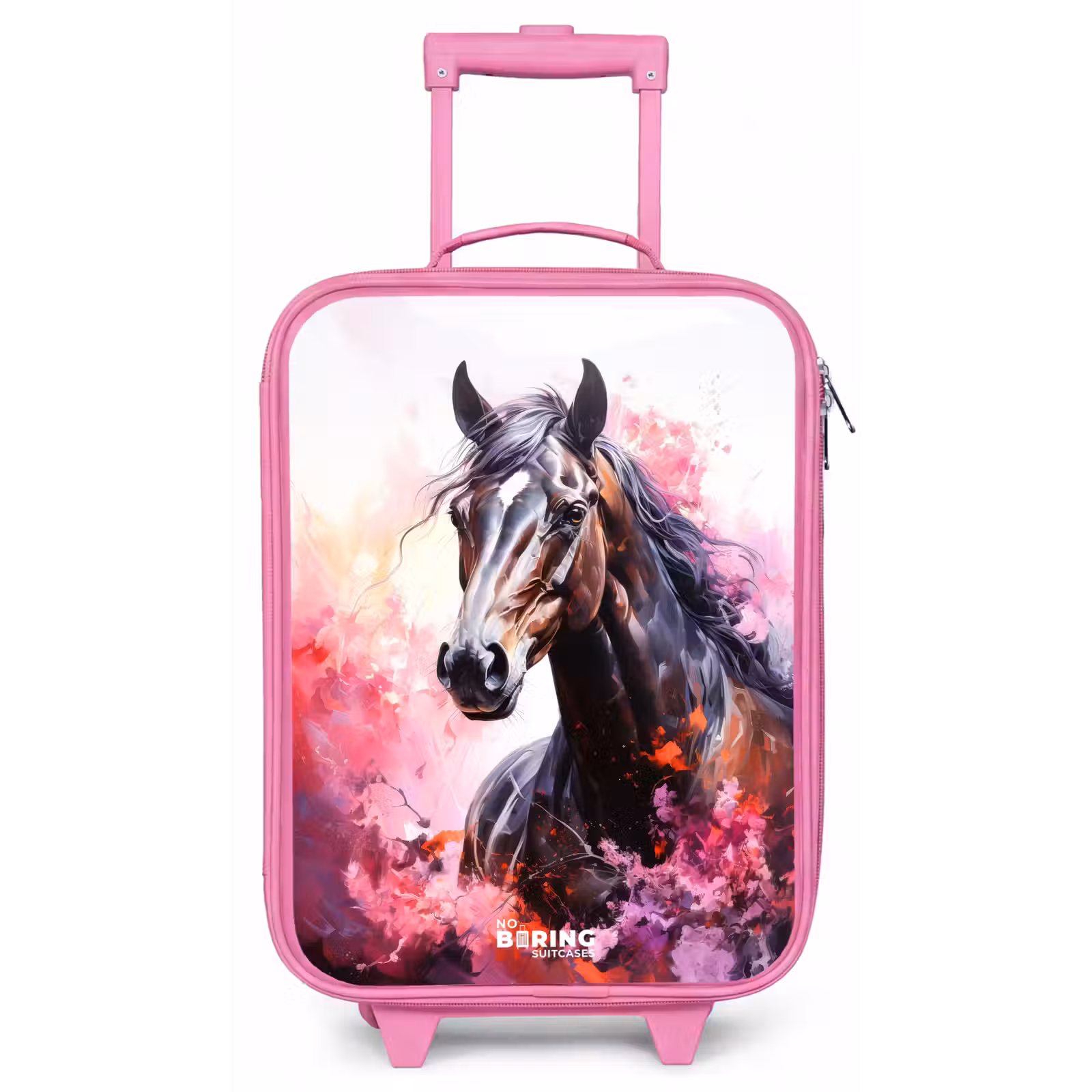 Kinderkoffer Rosa - Aquarell Pferd in Farbexplosion — 1