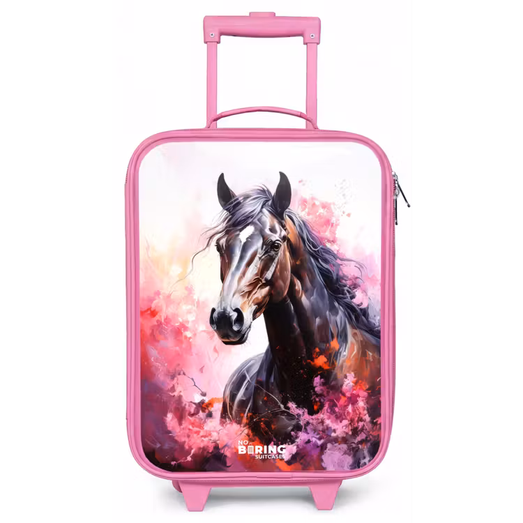 Kinderkoffer Rosa - Aquarell Pferd in Farbexplosion — 1