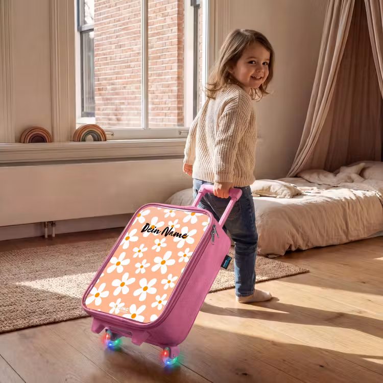 Kinderkoffer Rosa - Gänseblümchen Manie Pfirsich — 3