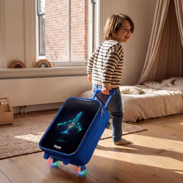 Kinderkoffer Blau - Leuchtendes Flugzeug — 3