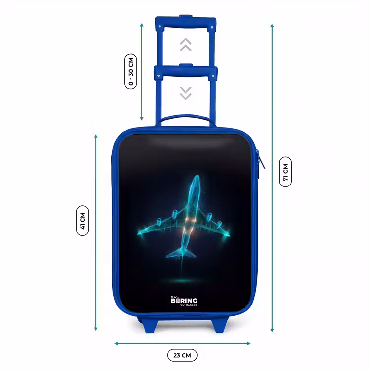 Kinderkoffer Blau - Leuchtendes Flugzeug — 6
