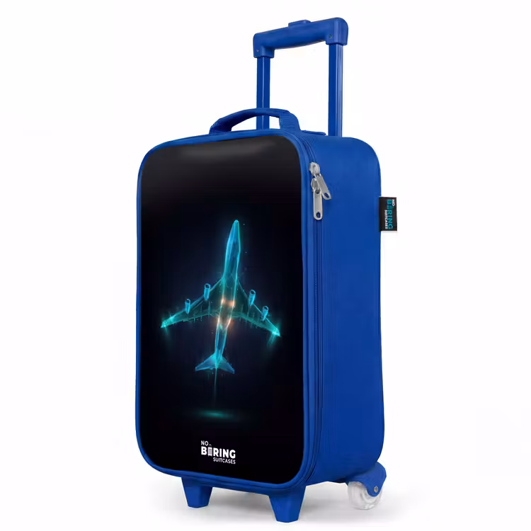 Kinderkoffer Blau - Leuchtendes Flugzeug — 7