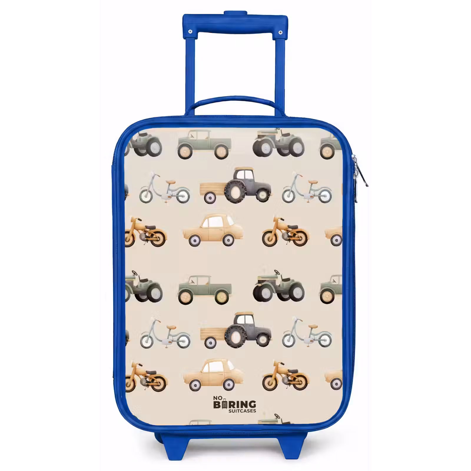 Kinderkoffer Blau - Retro-Fahrzeugmuster — 1