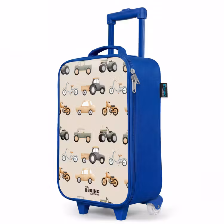 Kinderkoffer Blau - Retro-Fahrzeugmuster — 7