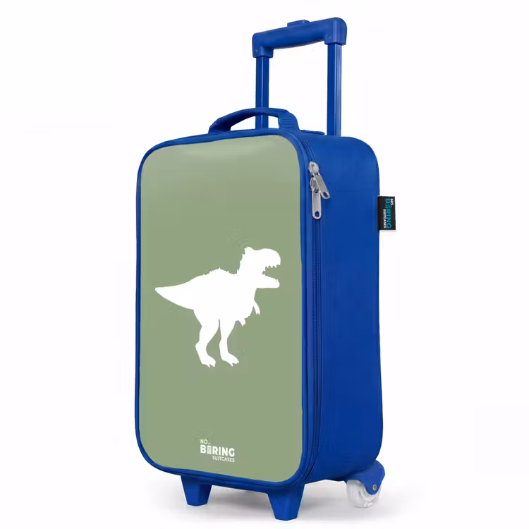 Kinderkoffer Blau - Grün mit T-Rex-Dino — 7