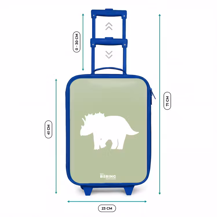 Kinderkoffer Blau - Grün mit Triceratops-Dino — 6