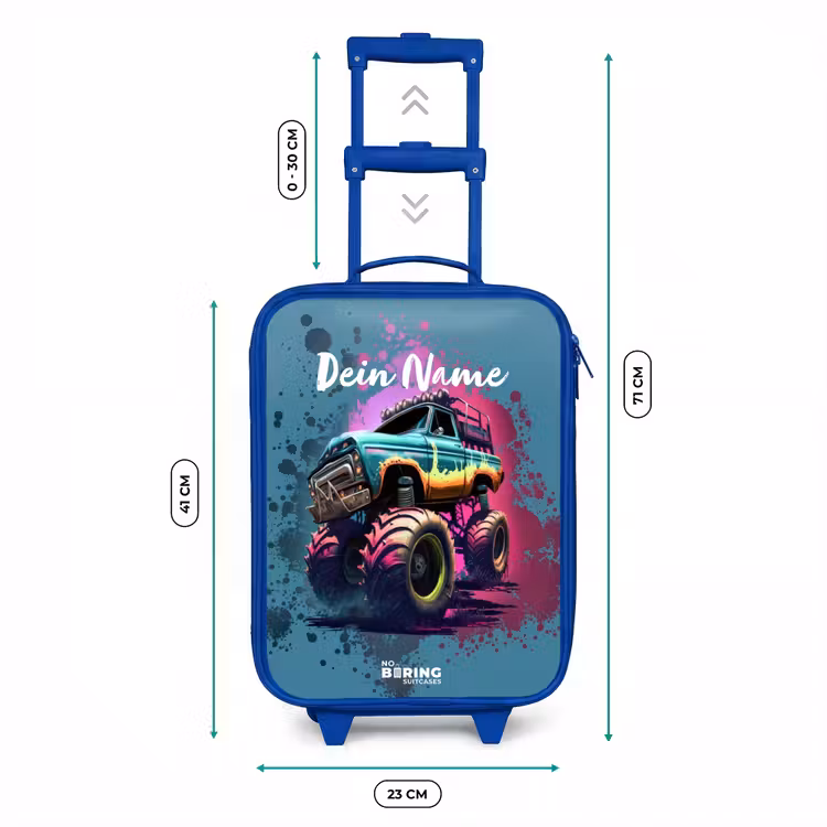Kinderkoffer Blau - Monster-Räder — 6