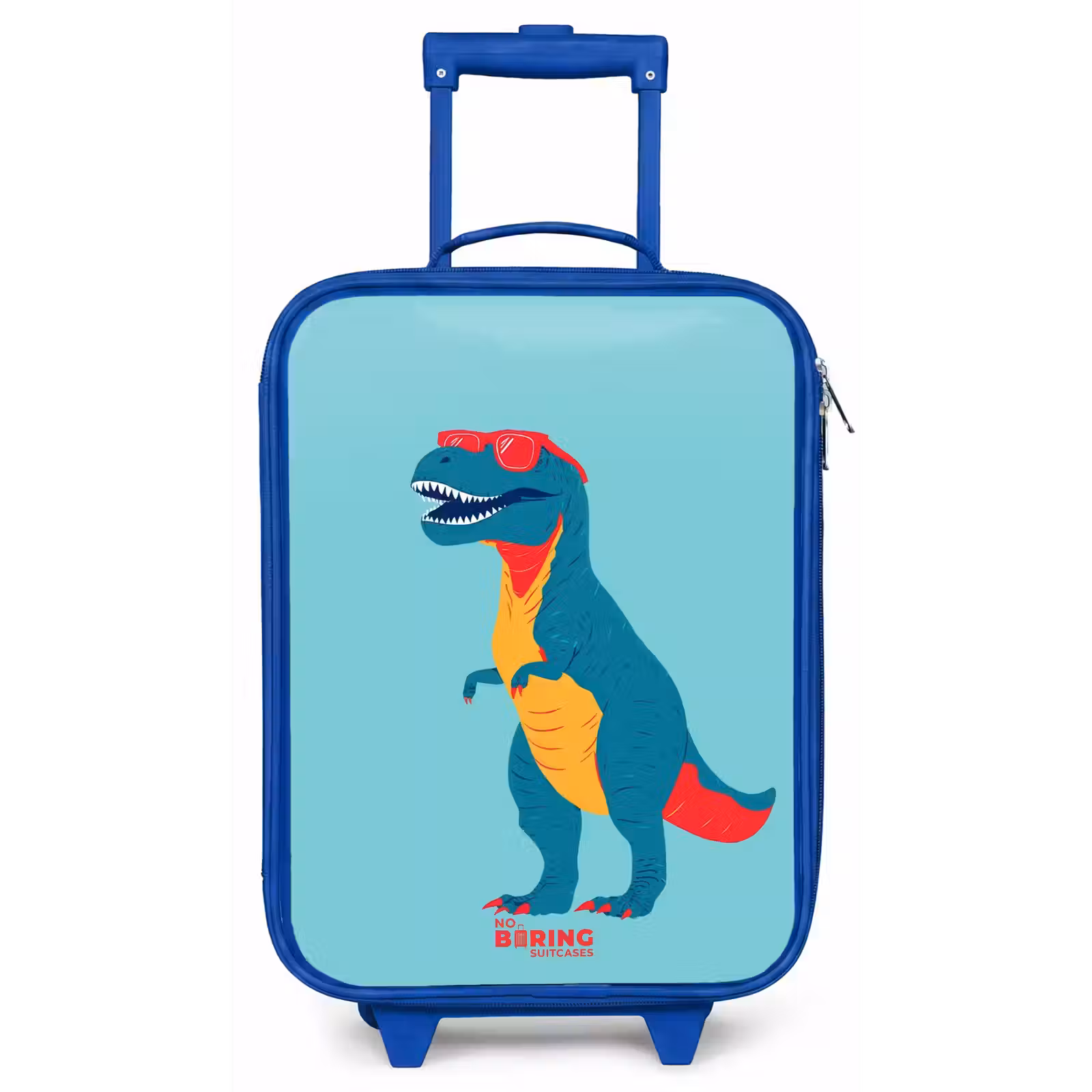 Kinderkoffer Blau - Cooler T. rex mit Sonnenbrille — 1