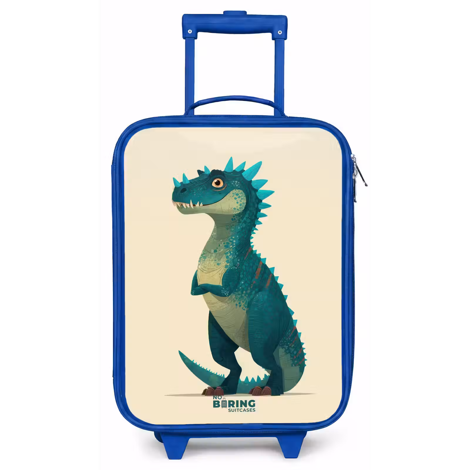 Kinderkoffer Blau - Stacheliger Dino mit freundlichem Blick — 1