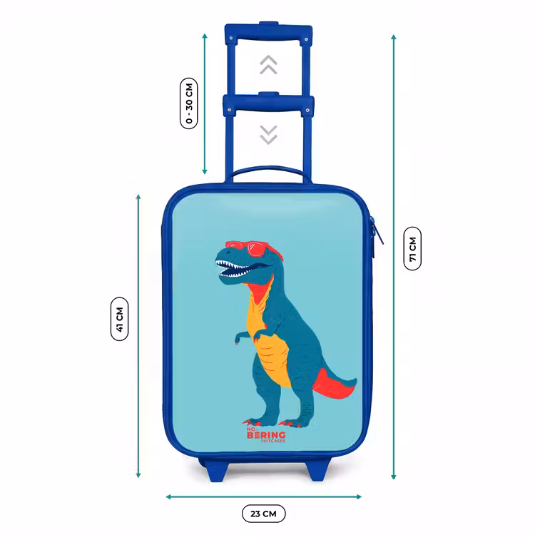 Kinderkoffer Blau - Cooler T. rex mit Sonnenbrille — 6