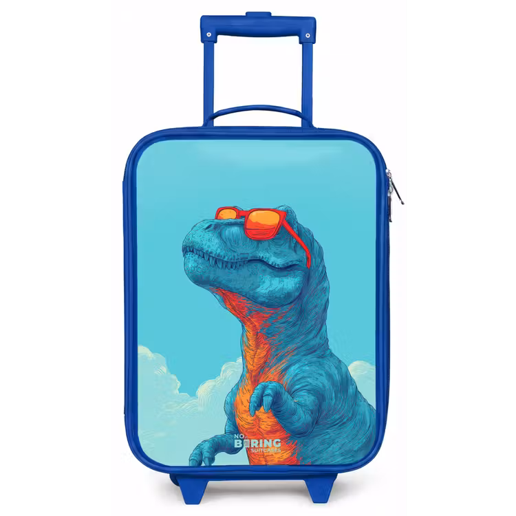 Kinderkoffer Blau - Dino mit Sonnenbrille — 1