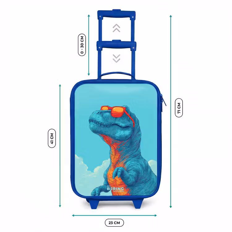 Kinderkoffer Blau - Dino mit Sonnenbrille — 6