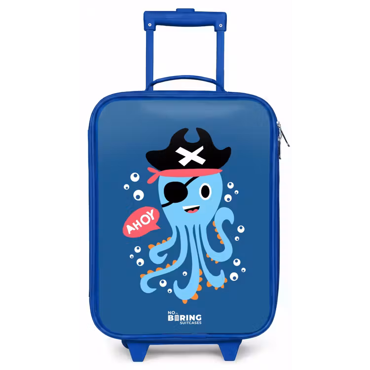 Kinderkoffer Blau - Piratenkrake mit Hut — 1