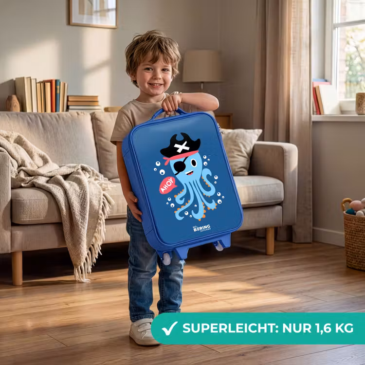 Kinderkoffer Blau - Piratenkrake mit Hut — 2