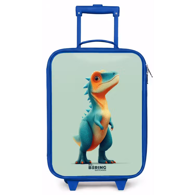 Kinderkoffer Blau - Robuster Dino mit großen Augen — 1