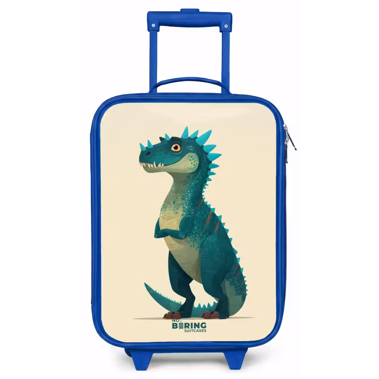 Kinderkoffer Blau - Stacheliger Dino mit freundlichem Blick — 1