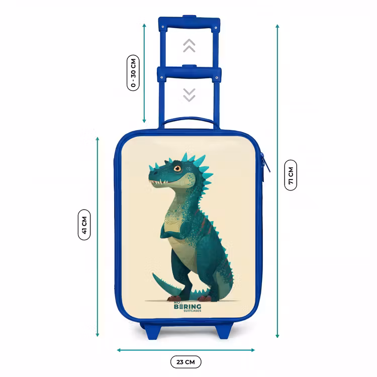 Kinderkoffer Blau - Stacheliger Dino mit freundlichem Blick — 6