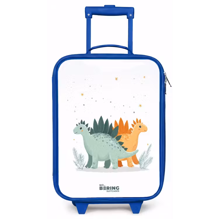 Kinderkoffer Blau - Stegosaurus-Duo unter Sternenhimmel — 1