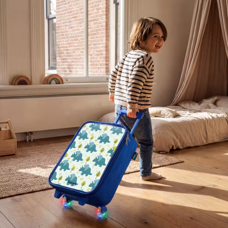 Kinderkoffer Blau - Triceratops zwischen Bäumen — 3