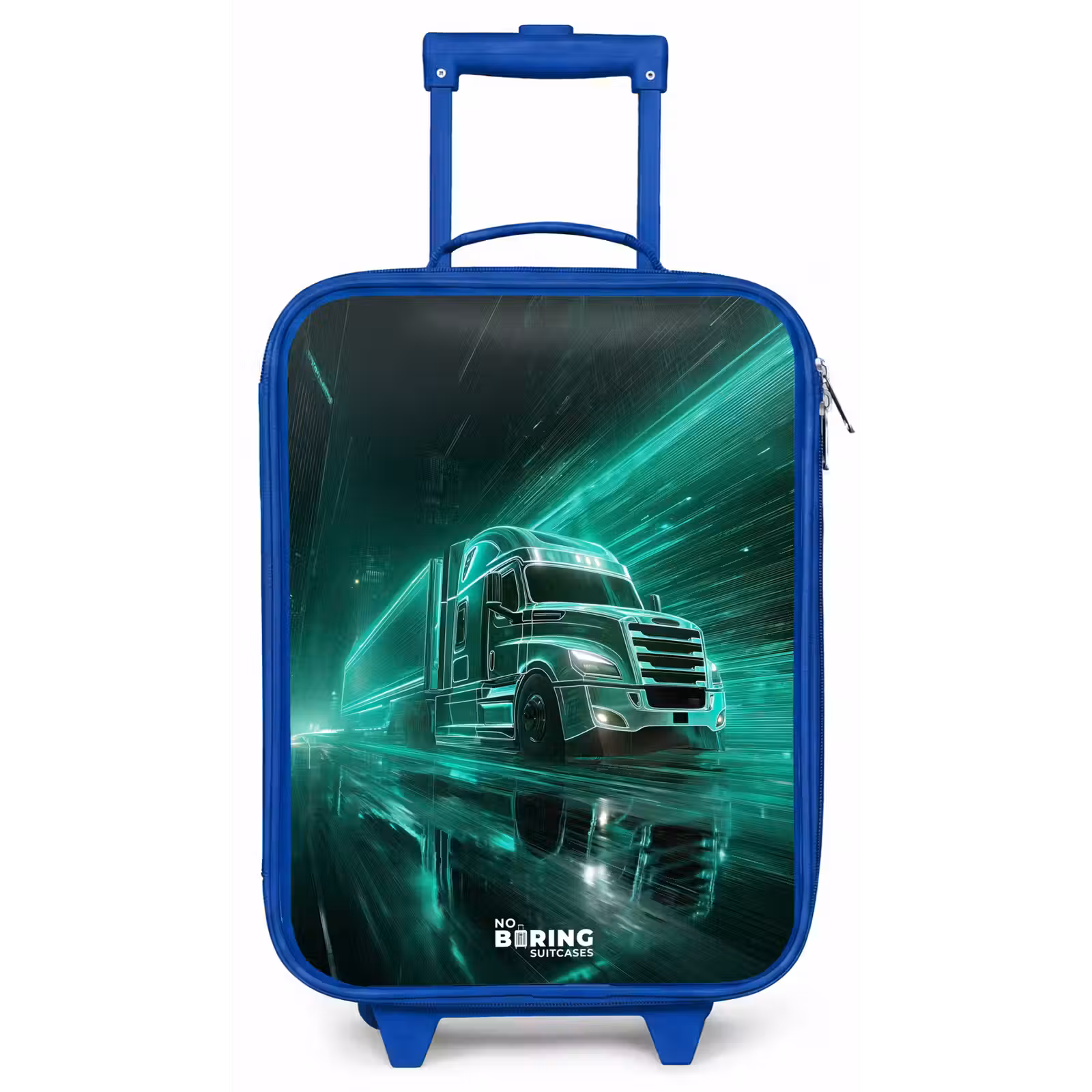 Kinderkoffer Blau - Lkw - Neon - Grün - Stadt — 1