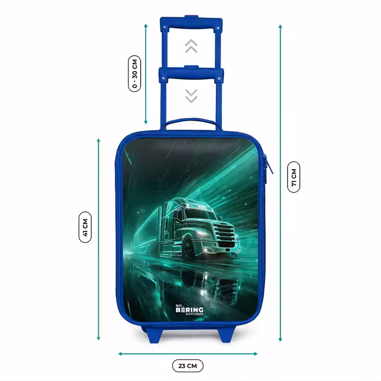 Kinderkoffer Blau - Lkw - Neon - Grün - Stadt — 6