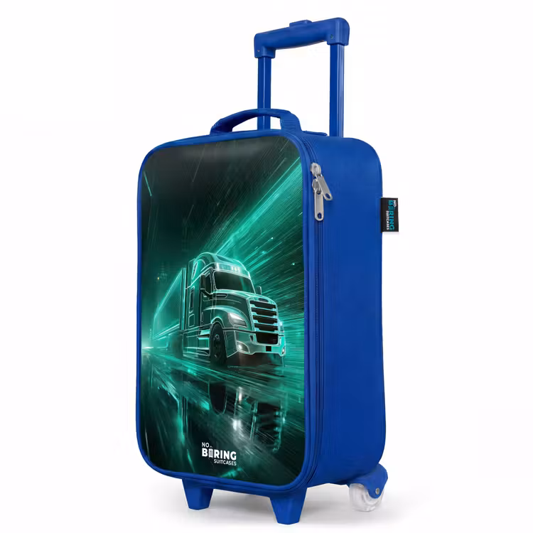 Kinderkoffer Blau - Lkw - Neon - Grün - Stadt — 7