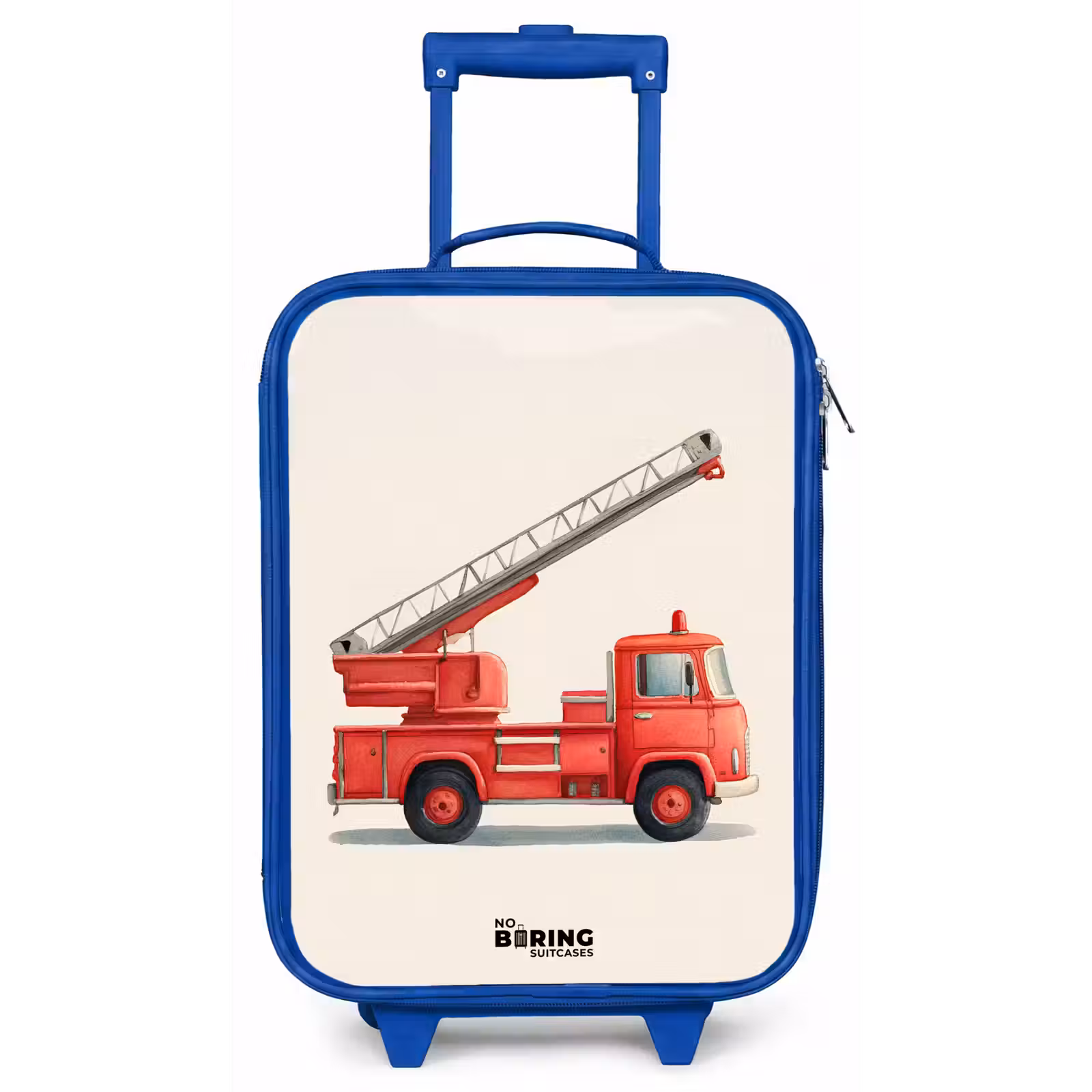 Kinderkoffer Blau - Feuerwehrauto - Signiert - Rot — 1