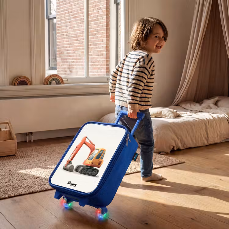 Kinderkoffer Blau - Bagger - Signiert - Orange — 3